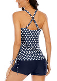 1 x RAW Customer Returns Halcurt Swimsuits for Women Tankini Polka Dot Swimsuit Set Boyshorts XL - RRP €37.3