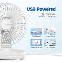 1 x RAW Customer Returns OCOOPA USB Fan - Ultra quiet, 4 speeds, easy to clean, safe durable, compact and portable - RRP €21.99