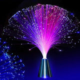 1 x RAW Customer Returns OSALADI 13 Inch LED Color Changing Fiber Optic Light Battery Operated Ice Fiber Mood Novelty Lamps with Silver Cone Base Colorful Sensory Light for Wedding Valentine s Day Colourful  - RRP €13.99