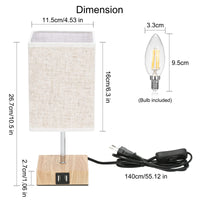 1 x RAW Customer Returns Lightess Set of 2 Bedside Lamps Touch Dimmable Wooden Table Lamp USB LED Table Lamp Dimmable Modern Retro Fabric Shade with E14 Light Bulb Warm White for Living Room Bedroom Table Children s Room, Beige - RRP €52.02