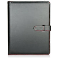 1 x RAW Customer Returns H S DIN A4 writing folder with ring binder - conference folder with 40 transparent pockets - document folder made of artificial leather in black for women and men with 2 inside pockets organizer - RRP €21.13