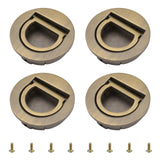 1 x RAW Customer Returns MOROBOR Round Pull Ring Embedded Handle Tatami Hidden Handles Invisible Cabinet Door Furniture Hardware with Screws for Cabinet Wardrobe Drawer Bronze 4pcs - RRP €24.0