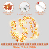 1 x RAW Customer Returns Yizhet fairy lights autumn leaf garland autumn garland 3 meters 20 LED autumn maple leaf garland lights maple leaf fairy lights autumn fairy lights, perfect for Thanksgiving Halloween decoration - RRP €8.1