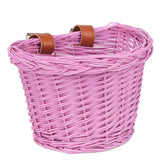 1 x RAW Customer Returns AVASTA Wicker Children s Bike Basket 12, 14, 16 Girls Bikes, Scooters, Tricycles, Kids Bike Accessories, with Leather Strap, Purple, Size XS  - RRP €30.0