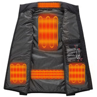 1 x RAW Customer Returns Monave Men s Heated Vest, Professional Heated Vest with 5 Graphene Heating Elements 3 Temperature Levels Double Button Control for Motorcycles Fishing Outdoor Activities Black - RRP €60.44