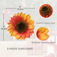 20 x Brand New 6PCS Artificial Sunflowers Large, Artificial Sunflower Heads, 17.78cm Artificial Flower Heads Sunflower Decoration for Wedding Party Table Decoration DIY Crafts Clothing Decoration - RRP €180.8