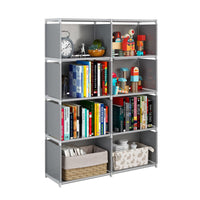 1 x RAW Customer Returns JIUYOTREE 5 Tier Closet Organizer with Cloth on the Back, Double Row Modular Cube Bookcase Bookshelf Living Room Study Bedroom Gray - RRP €27.23