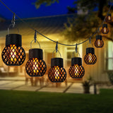 1 x RAW Customer Returns 8 Pack Hanging Solar Lights Outdoor Waterproof, Mini Solar Lanterns Hanging with Flickering Flame, Garden Lighting for Camping Christmas Decoration Patio Walkway - RRP €28.99