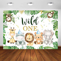 3 x Brand New YGCHEN Wild One Background Wild One Birthday Decoration Jungle Safari Animals Photo Background Cake Table Decoration Birthday Backdrop Banner for 1 Year Old Baby Shower - RRP €43.32