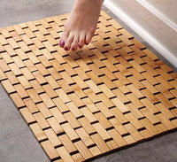 1 x RAW Customer Returns Bamboo wood bath mat - anti-slip mat bathtub - bamboo mat bathroom - non-slip bathtub mat - bath rug - non-slip mat shower bamboo carpet natural  - RRP €29.46