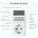 1 x RAW Customer Returns HBN 2x digital timer, weekly timer with 20 switching programs, timer socket for indoor use, countdown, random function, summer timer, max. 3680W - RRP €18.99