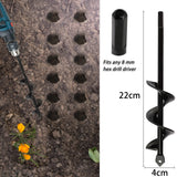 1 x RAW Customer Returns Garden drill earth drill for drill 10x30cm, plant drill for cordless screwdriver, digging tool for planting, heavy-duty flower planters auger for digging holes, spiral drill - RRP €17.14