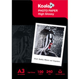 1 x RAW Customer Returns KOALA Glossy Photo Paper, A3, 297x420 mm, 100 Sheets, 240 g m , for Canon HP Epson Inkjet Printer - RRP €24.91