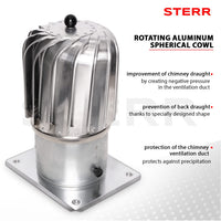 1 x RAW Customer Returns STERR chimney cap spherical 150 mm - chimney cap, chimney cap - chimney cap aluminum, spherical cap - chimney cap - SRC150AB - RRP €63.29