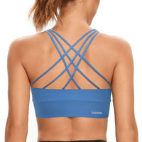 1 x Brand New SHEKINI Sports Bra Push Up Bustier Women s Cross Back Without Underwire Yoga Sports Bra Breathable Shock with Padded Fitness Running Yoga Bra - RRP €23.9