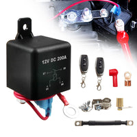 1 x RAW Customer Returns Battery Isolator Switch with Remote Control Upgrade Kill Switch for Automobiles, Ship, RV, Truck DC12V 200A Anti-Theft with 2 Keys Black - Negative Line Is Below  - RRP €33.41