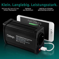 1 x RAW Customer Returns Odoga inverter 12V to 230V - 300 W voltage converter, power converter with 3A USB-C and USB-A connection, inverter 12V 220V, car socket, charge your laptop, iPad, iPhone, tablet and more - RRP €37.99