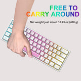 1 x RAW Customer Returns K61 UK Layout 60 Gaming Keyboard RGB Chroma Backlight Wired Membrane Gaming Keyboard with Mechanical Feel Mini Compact 62 Keys for PC Mac Office and Gaming White - RRP €27.99