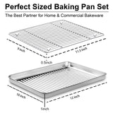 1 x RAW Customer Returns Stainless steel baking tray with cooling rack, rectangular large oven tray casserole dish set of 4, 31.5 x 24.5 x 2.5, cake tray baking pan with cooling rack for baking, dishwasher safe - RRP €23.36