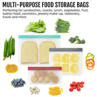 19 x RAW Customer Returns LeMuna 12 Pack Reusable Food Storage Bags, BPA Free Reusable Freezer Bags, PEVA Leak Proof 4 Gallon Bags, 4 Sandwich Bags, 4 Snack Bags  - RRP €268.09