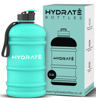 1 x RAW Customer Returns Hydrate XL Jug, Water Bottle, BPA Free, Leak Proof, Flip Top, Ideal for Gym, Sports and On the Go, Clear Water Container, Extra Strong Material, Mint Green, 2.2L - RRP €24.99