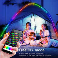 1 x RAW Customer Returns Addressable Outdoor Fairy Lights, Multicolored LED Fairy Lights with Bluetooth App Control, Color Changes, Music Sync, IP65 Waterproof Fairy Lights for Christmas Tree 20M  - RRP €29.23