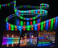 1 x RAW Customer Returns Solar LED Strip Outdoor, 10m 560 LEDs Solar Powered RGB Color Changing LED Strip with 8 Lighting Modes Waterproof Decorative Fairy Lights for Patio Yard Trees - RRP €41.59