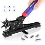 1 x RAW Customer Returns WORKPRO Belt Hole Punch, Desk Belt Hole Punch with 6 Interchangeable Holes, Belt Hole Punch for Punching Belts, Cards, Watch Straps, Cardboard, Leather Shoes - RRP €17.14