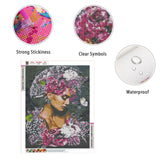 1 x RAW Customer Returns DCIDBEI 40x50CM 5D Diamond Painting Set Grapes Elf, DIY Woman Sexy Diamond Painting Rhinestone Full Square Cross Stitch Living Room Bedroom Decoration purple flower fairy - RRP €20.4