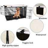 1 x RAW Customer Returns Sensong Dog Cage Cover for Wire Cages 109x74x76cm Covers Dog Cages Dog Box Cover Windproof Durable Beige for Dog Kennels Dog Cage Accessories Indoor Outdoor Home - RRP €32.17