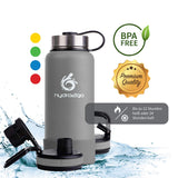 1 x RAW Customer Returns hydro2go stainless steel drinking bottle X-AlpsBottle - 1000ml 1l vacuum-insulated thermos flask 3 drinking caps leak-proof insulated bottle double-walled outdoor sports bottle thermos flask - RRP €34.67