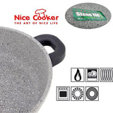 1 x RAW Customer Returns Nice cooker Roc-Tec Serve Slow Cooker Pan - Real stone particles - Non-stick - All stove types including induction oven 28 cm  - RRP €39.99