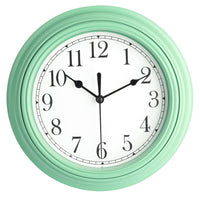 1 x RAW Customer Returns Topkey Silent Wall Clock Kitchen 9 Inch Retro Non-ticking Decorative Bedroom Office Wall Clock- Army Green - RRP €14.99