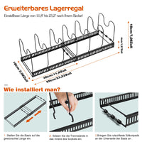 1 x RAW Customer Returns Housolution Pot and Pan Organizer, Extendable Pot Lid Organizer with 14 Adjustable Compartments, Pot and Pan Lid Holder for Kitchen, Black - RRP €26.48