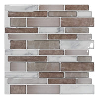 1 x RAW Customer Returns Art3d 10-Sheet Premium Stick On Backsplash Tiles 30 x 30 cm Peel and Stick Self Adhesive Bathroom 3D Wall Tiles Marble Design - RRP €39.31