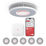 1 x RAW Customer Returns X-Sense Smart Smoke Detector WiFi with voice output and 17 locations, fire detector, networked smoke detector, 33 mm, fire detector with SBS50 base station, XS0B-MR61, 6 pieces - RRP €137.14