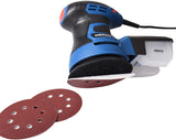 1 x RAW Customer Returns Random orbital sander, HERZO sander 300W, 13000 RPM motor with dust collection system, 6 variable speed, 125mm diameter with 10 pieces of sandpaper - RRP €39.24