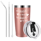 1 x RAW Customer Returns Livole Best Friend Gifts for Girls, Women, Sister, Sister Christmas Gifts, 20oz Mug with Saying - Not Sister By Blood But Sister By Heart - 600ml Coffee Mug to Go, Gift Box - RRP €19.15