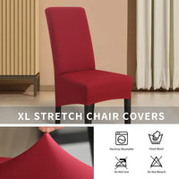 1 x RAW Customer Returns Lydevo Chair Covers XL Set of 4 Stretch Chair Covers Swing Chairs XL for Dining Room Chairs Spandex Universal Chair Cover Large Dining Chair Slipcovers for Chair Dining Room Hotel Banquet, Red Wine - RRP €21.67