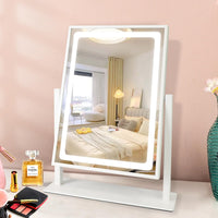 2 x RAW Customer Returns WITFAMILY 13.7 x 10.2 Hollywood Makeup Mirror with 3 Color Light Modes and Adjustable Brightness, 360 Table Mirror with 10x Magnification and EU Plug, White - RRP €109.98