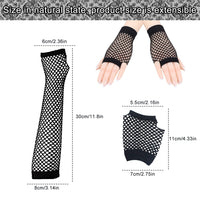 16 x Brand New YUE QIN 4 Pairs Long and Short Fishnet Gloves Snood Gloves for Women Party Mittens, Vintage Nylon for Retro 80s Theme Party Costume Accessories Women and Girls - RRP €345.6