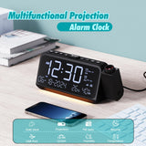 1 x RAW Customer Returns Alarm clock with projection, loud alarm clock with radio, 320 rotatable digital projection alarm clock, type-C, USB, charging function, night light, dual alarm clock with weekday weekend, digital clock for bedroom - RRP €28.99