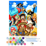 4 x Brand New CEOVR Paint by Numbers Adult Kit, Anime Paint by Numbers for Adults Beginner, Pirates Paint by Numbers Adult Set, Without Frame 40 x 50 cm DIY Painting by Numbers Cartoon, As a Gift - RRP €81.6