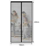 1 x RAW Customer Returns Magnetic fly screen for balcony door 100x220cm black, premium insect protection door, fly screen door patio door self-adhesive without drilling - RRP €17.69