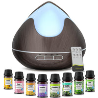 6 x Brand New Aroma Diffuser, 500ml Fragrance Oil Diffuser with 8 X10ml Essential Oils, Ultrasonic Humidifier with 14 Colors LED with Remote Control, 4 Timer Settings - RRP €179.94