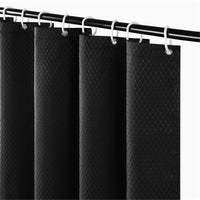 1 x RAW Customer Returns Furlinic shower curtain extra long 180x240 in black. Heavy bath curtain made of fabric for bathtub and bathroom. Waterproof, washable, anti-mold waffle with 12 shower rings. - RRP €25.7