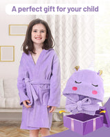 1 x RAW Customer Returns WYTbaby Bathrobe Children s Hoodie Blanket 100 Cotton Pockets Soft and Absorbent Children s Bathrobe Girls Boys Purple - RRP €28.22