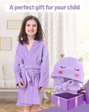 1 x RAW Customer Returns WYTbaby Bathrobe Children s Hoodie Blanket 100 Cotton Pockets Soft and Absorbent Children s Bathrobe Girls Boys Purple - RRP €28.22