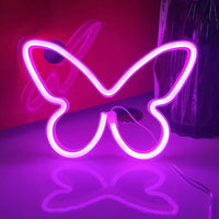 1 x RAW Customer Returns Nordstylee Butterfly Shape Neon Sign Hanging Decorative USB or Battery Powered for Home Bedroom Bar Restaurant Christmas Birthday Party Gift Art Light Pink - RRP €13.99