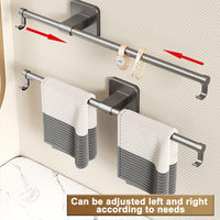 3 x Brand New Towel holder without drilling, adjustable design towel rail 30 cm length, towel rail for gluing for bathroom kitchen, bath towel holder towel rail wall, wall holder self-adhesive for towels - RRP €18.12